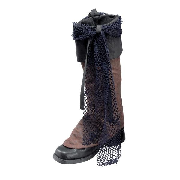 Bristol Novelty Unisex Distressed Leather Pirate Boot Tops - Brown/Black - 