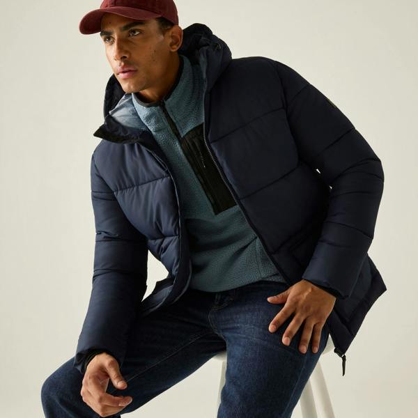Regatta Mens Marek Short Padded Jacket - Navy/Grey Mirage - 