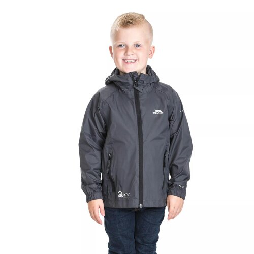 Trespass Childrens/Kids Qikpac Waterproof Packaway Jacket - Flint - Flint - 9/10 Years - 100% Egyptian Cottom