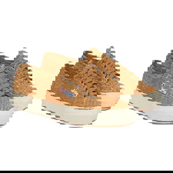 Superga Womens/Ladies 2750 Woven Leather Trainers - Beige/Off White