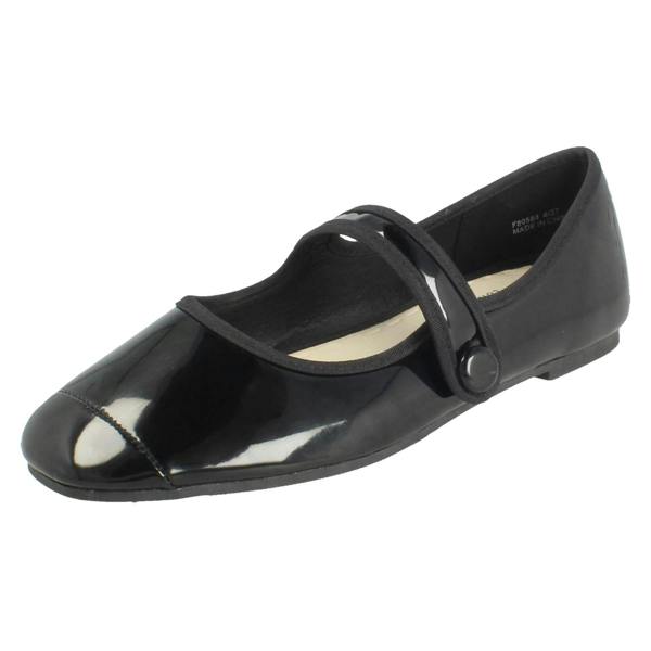 Savannah Ladies Savannah Flat Elasticated Strap Slip On Smart Shoes F80584