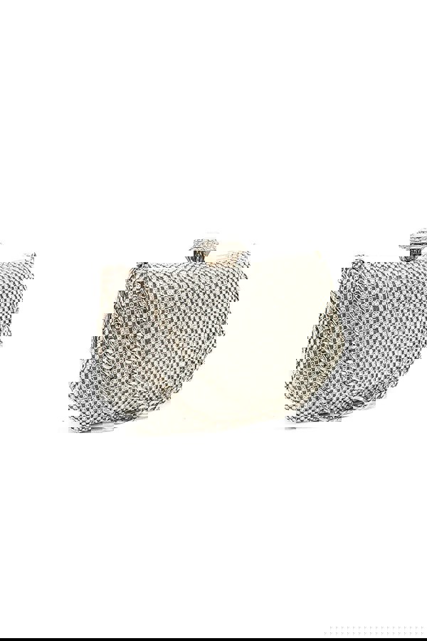 Pluspup Sparkling Evening Clutch Bag with Chain Strap and Jewel Clasp