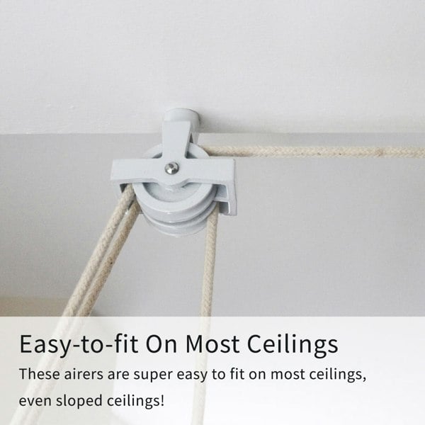 Monstershop Clothing Airer Ceiling Pulley - White - 1.2m