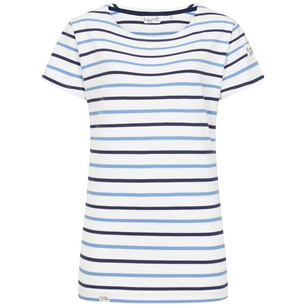 Lazy Jacks LJ8 - Ladies Short Sleeve Striped Breton Top - Blue