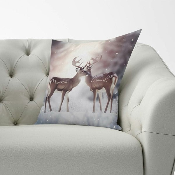 Warren Reed Reindeer In The Snow Cushions