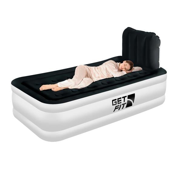 Get Fit Blow Up Air Bed With Built In Electric Pump - Headboard & Free Inflatable Pillow