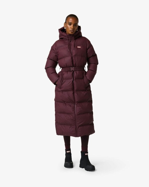 Hunter Hutchison Womens PU Coated Long Puffer Jacket - Port Royale