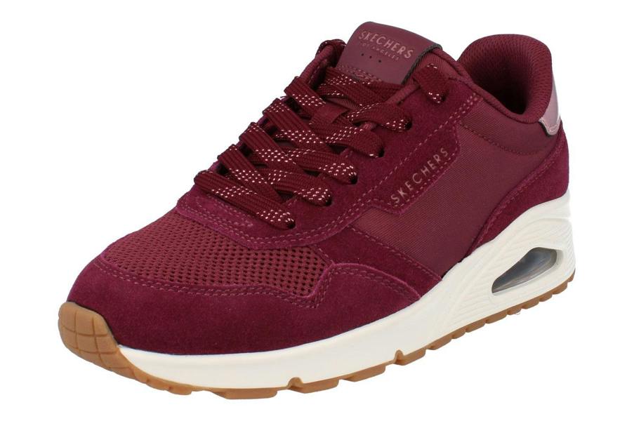Skechers Street Uno- Vintage Air Womens Trainers 177856 Shoes  BURG
