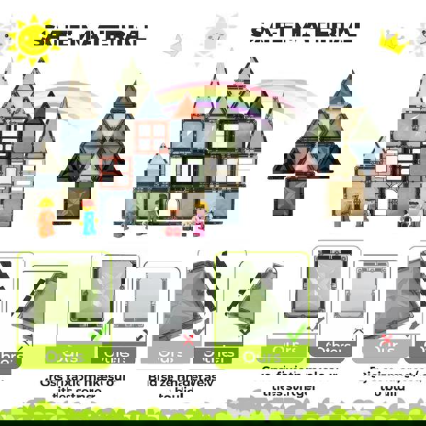 Dekko 100PC Magnetic Building Tiles Kid Creative 3D Educational Construction Toy