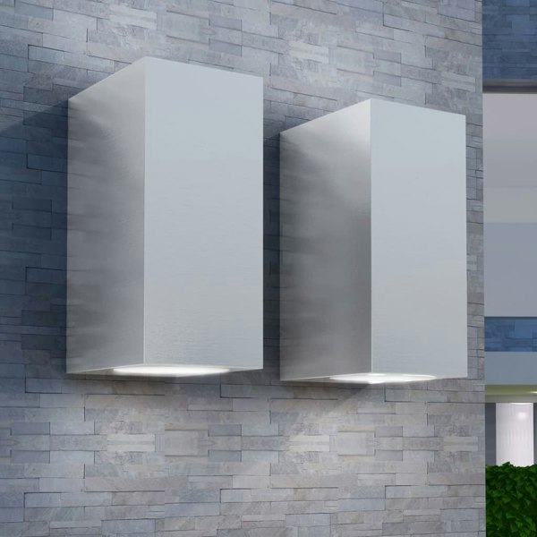 Berkfield Outdoor LED Wall Lights 2 pcs Square Up/Downwards