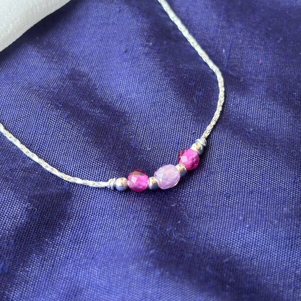 The Colourful Aura Pure Silver Colourful beaded Summer Indie Boho Indian Payal Anklet