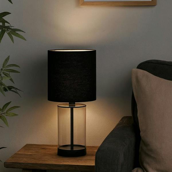 Pagazzi Lighting Adelia Black Glass Small Table Lamp