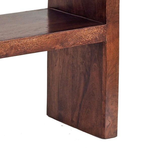 Wyld Haus Phuket Dark Mango Wood Console Table with Bottom Shelf