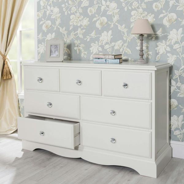 Statement Furniture Romance Large 3 Over 4 Chest of Drawers with Crystal Handles