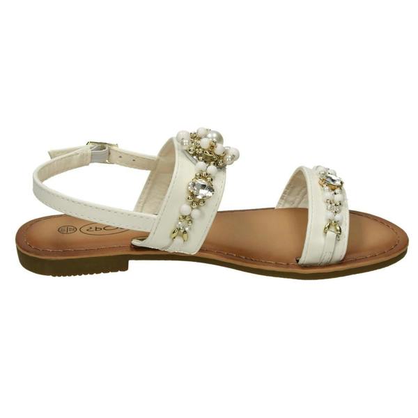 Spot On Girls Spot On Pearl Jewel Trim Sandals
