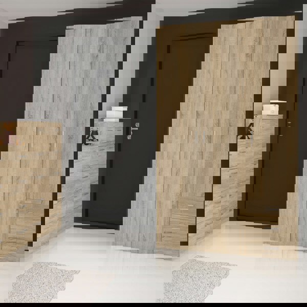 Furniture To Go Space Wardrobe - 3 Doors 3 Drawers in Oak 2000