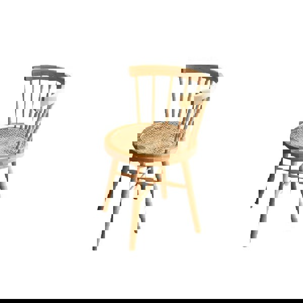 Bruce Rattan Dining Table, Light Oak, Round in a lifestyle setting with 8 seater dining table and chairs