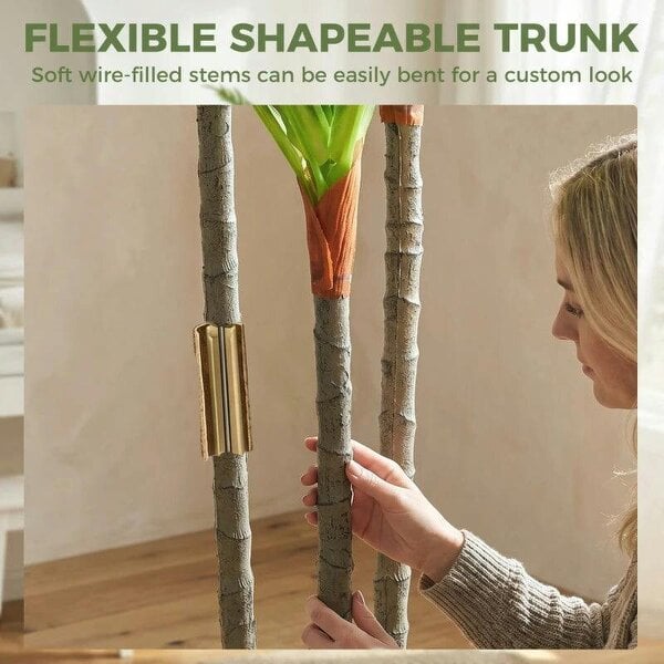 90cm Lifelike Fake Tree, Artificial Dracaena Tree with Bendable Trunks, Green