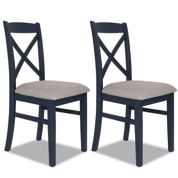 Statement Furniture Florence Crossback Upholstered Seat Chairs Set of 2