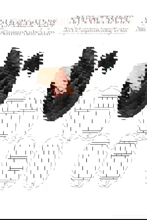 Living and Home Waterproof Vanity Travel Makeup Storage Cosmetic Toiletry Bag Organizer with Adjustable Compartment