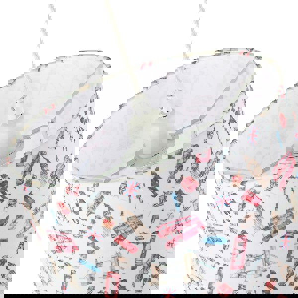 London Themed Cotton Lamp Shade with Red Buses Post Boxes Black Taxis Image 3