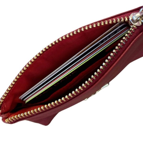 Mala Leather Red Leather Coin Purse & Bee Keyring Gift Set