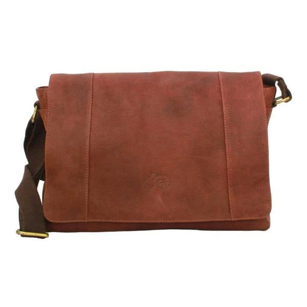 Eastern Counties Leather Jacob Distressed Leather Messenger Bag - Tan