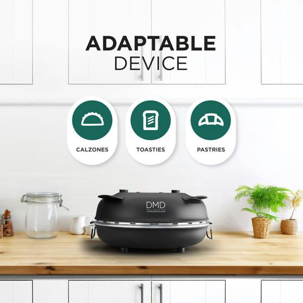 DMD Collective Electric Pizza Oven - 12”, Stone Bake, Thermostat and Paddles