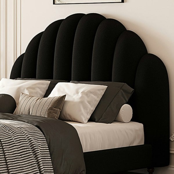 Cassian Small Double Bed, King Size Bed, Flannelette-Weilai Concept-Weilai Concept