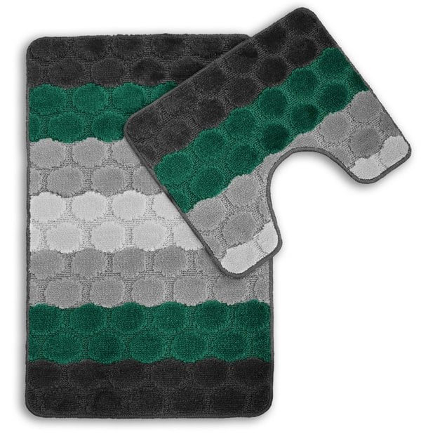 Velosso Hex Stripe Bathmat Set Anti Slip
