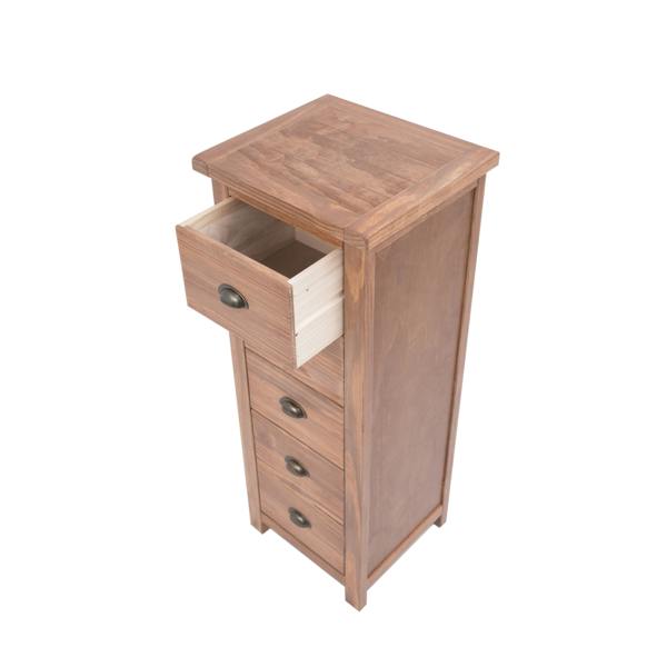 Cabinet Bits Padua 5 Drawer Narrow Chest of Drawers Brass Cup Handle