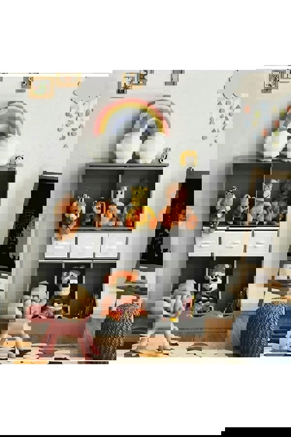 Living and Home Three Story Open Toy Clothing And Book Storage Cabinet