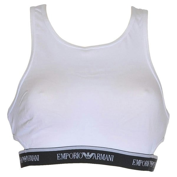 Emporio Armani Visibility Stretch Cotton Bralette, White