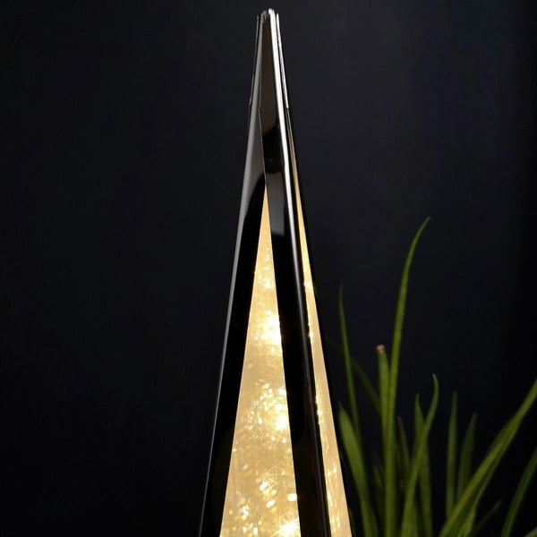 Samuel Alexander 45cm Premier Christmas Holographic Pyramid Silver Frame-16 Warm White Led