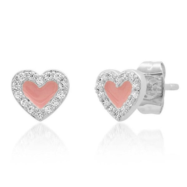 Gold Trip Enamel Heart Stud Earrings