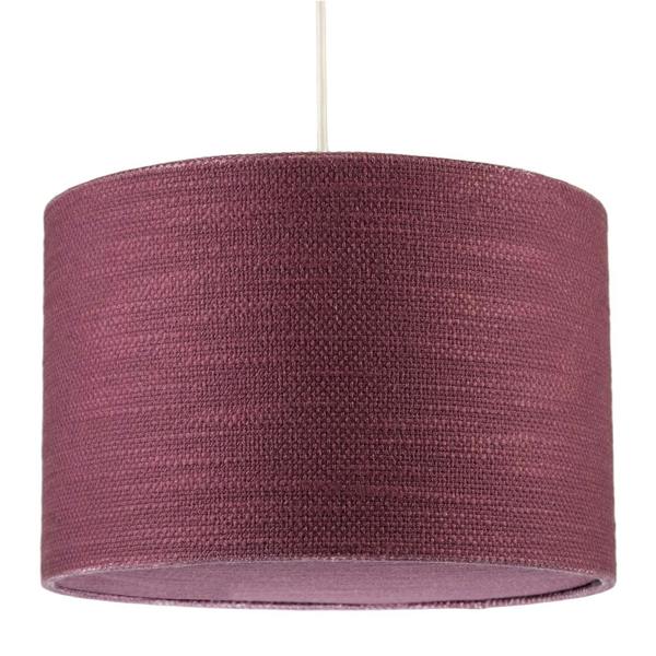 Tawny Port Burgundy Textured Linen Pendant Light Shade with Diffuser Image 1