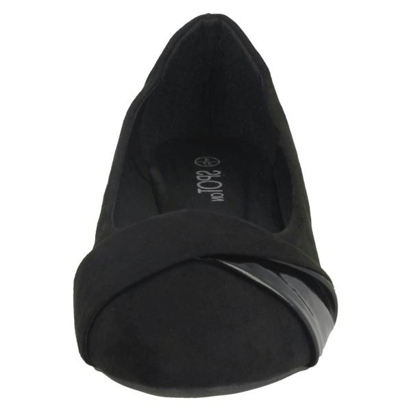 Spot On Ladies Spot On Twist Vamp Trim Ballerinas