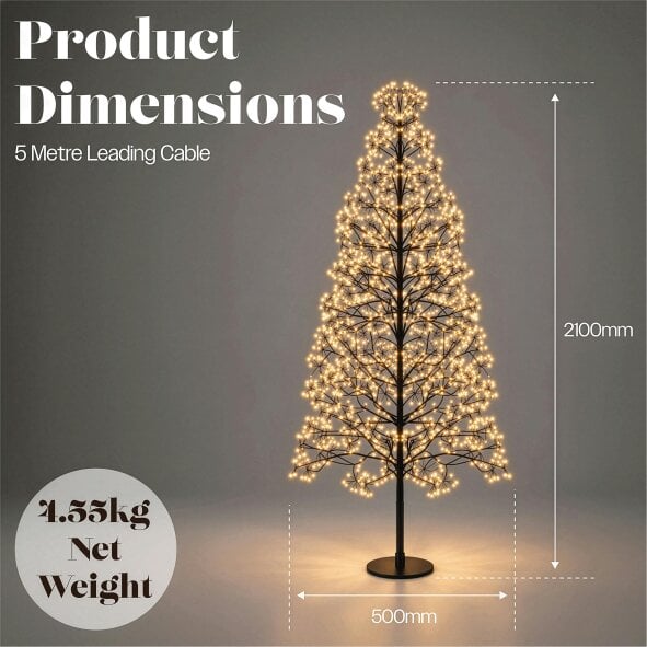 Scotts of Stow Xmas Haus Pre Lit Firework Tree with Copper Gold Micro LEDs and Timer