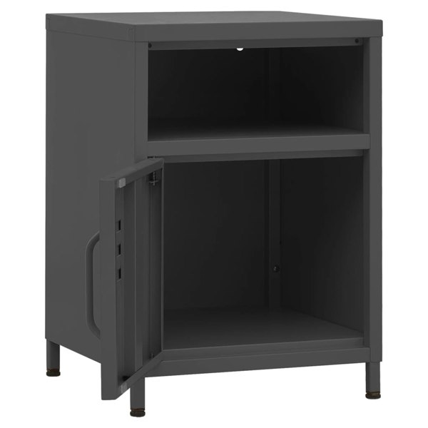 Berkfield Nightstand Anthracite 35x35x51 cm Steel