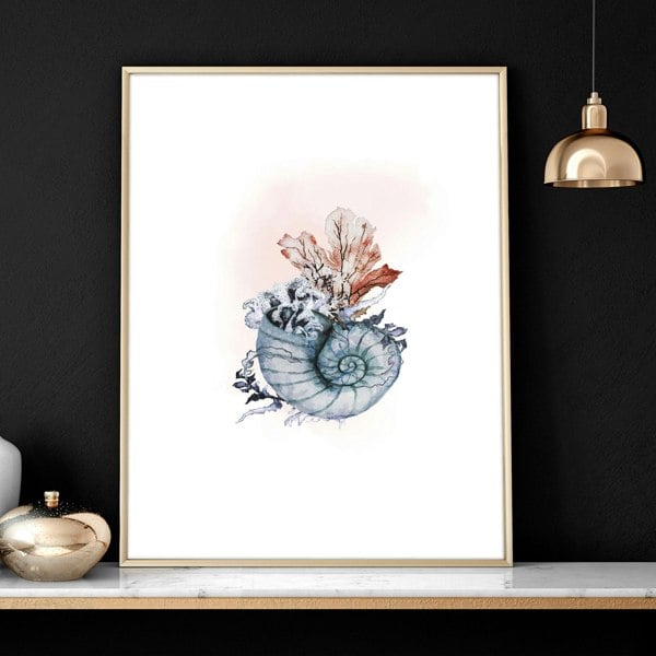 Home office print | set of 3 Seashells wall art prints