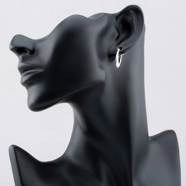 T. H. Baker Sterling Silver Oval Patterned Creole Hoop Earrings S3041