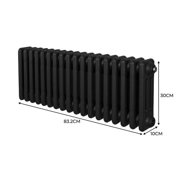 Monstershop Traditional 3 Column Radiator - 300 x 832mm - Black