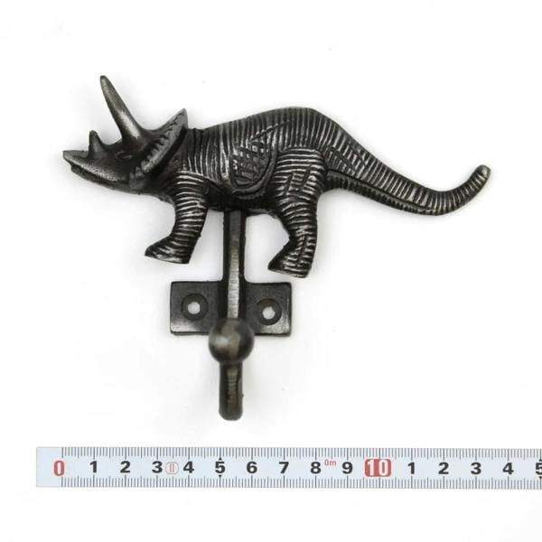 Antique Cast Iron Triceratops Single Coat Hook