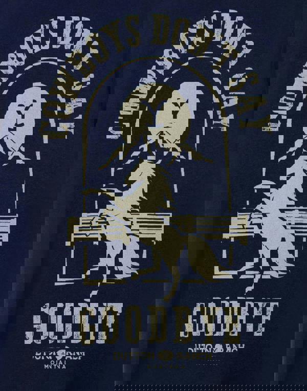 Yellowstone Mens Blue Cowboys Don't Say Goodbye Short Sleeved T-Shirt