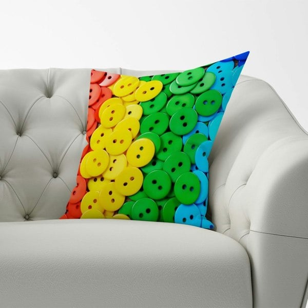 Warren Reed Colourful Buttons Pattern Cushions