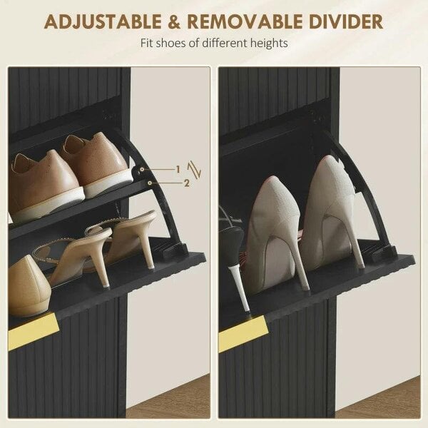 Bobobiy Elegant Three-Drawer Shoe Cabinet - Black