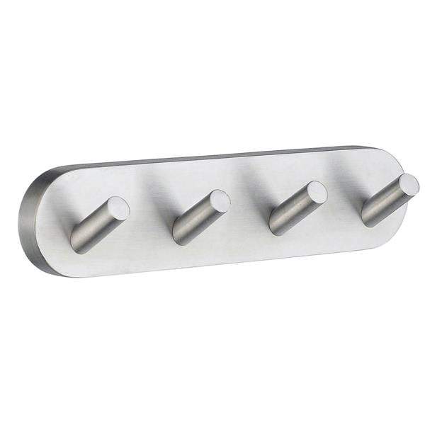 Brushed chrome quadruple towel hook