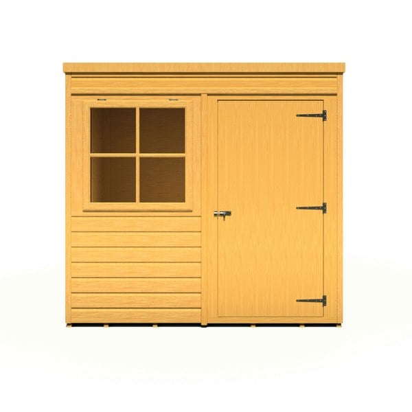Shire 7x7 double door Pent shed 12mm shiplap interlock cladding