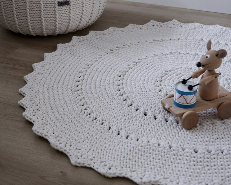 Zuri House Crochet rug MANDALA | IVORY