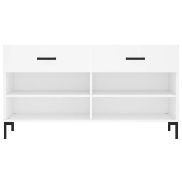 Berkfield Shoe Bench White 102x35x55 cm Engineered Wood